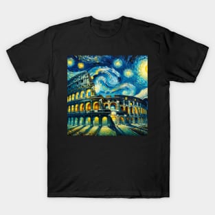 Colosseum Starry Night - Beautiful Iconic Places T-Shirt